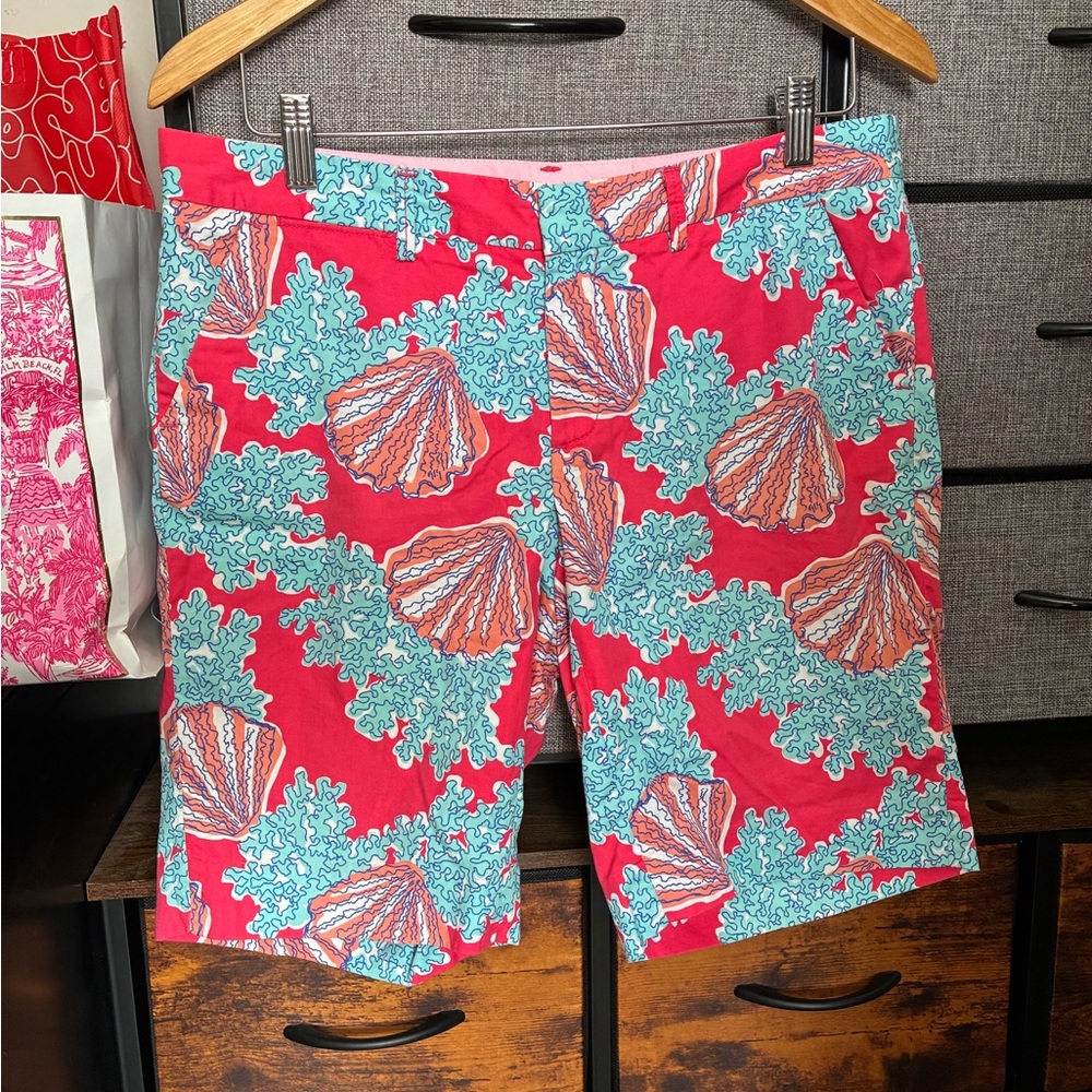 Lilly Pulitzer Avenue shorts in the "Coralina" print.